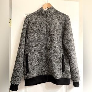 Old Navy Men’s Zip Up Sweater Marled Grey & Black - size L